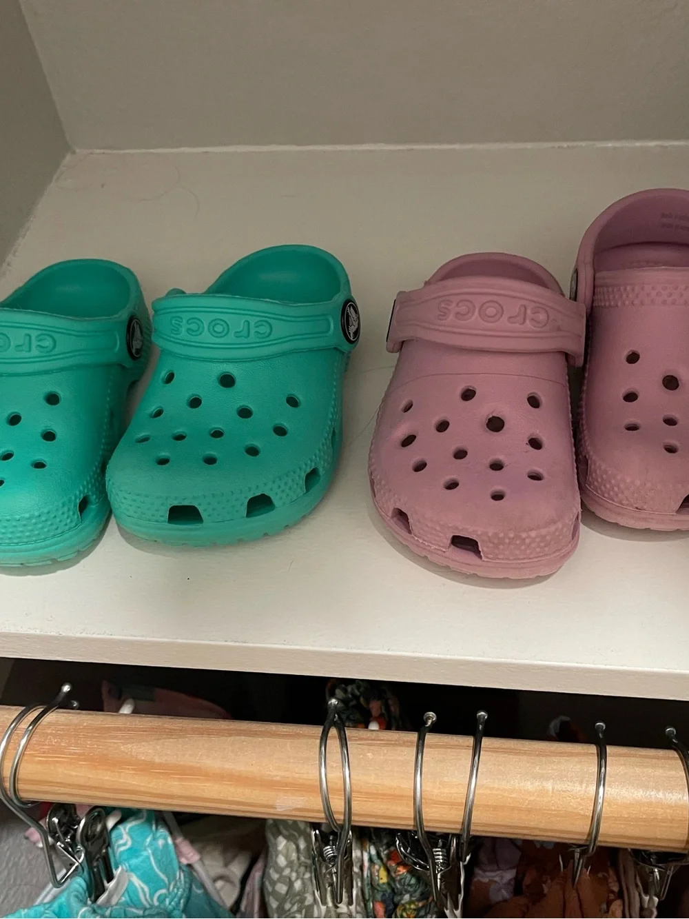 CROCS Kids Classic Clogs - Teal & Light Pink